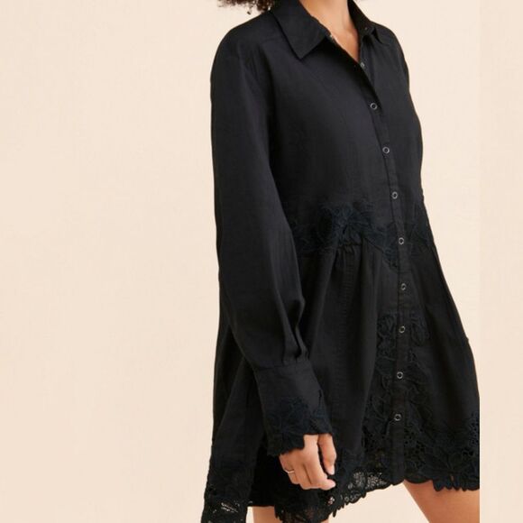 Free People Constance Mini Dress Black S - Picture 2 of 9
